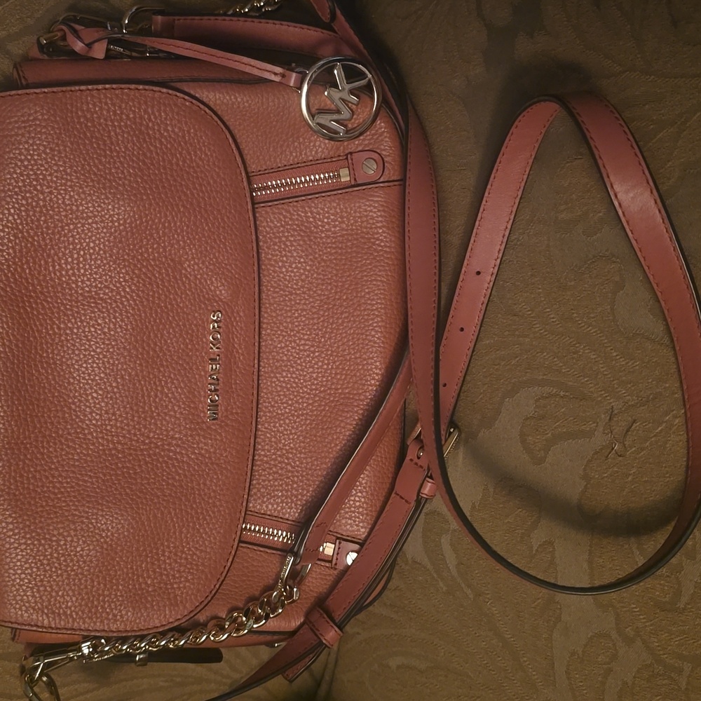 Michael Kors Mauve Crossbody Bag with Gold Accents